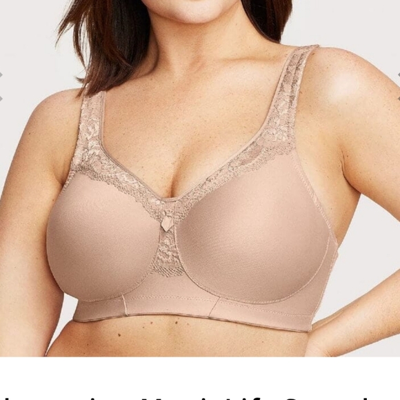 Glamorise MagicLift Seamless Wire-free everyday Bra - Cafe Nude Intimates sz 46G - Picture 17 of 17